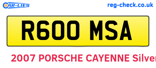 R600MSA are the vehicle registration plates.
