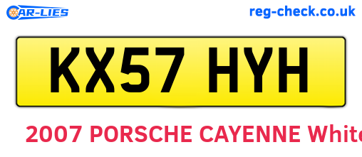KX57HYH are the vehicle registration plates.