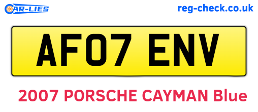 AF07ENV are the vehicle registration plates.