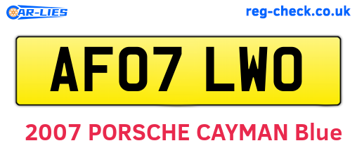AF07LWO are the vehicle registration plates.