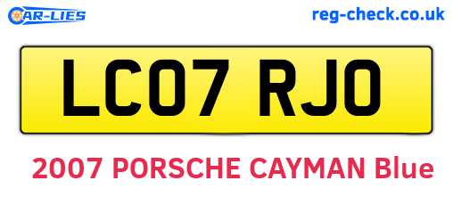 LC07RJO are the vehicle registration plates.