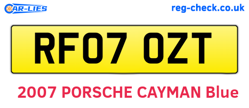 RF07OZT are the vehicle registration plates.