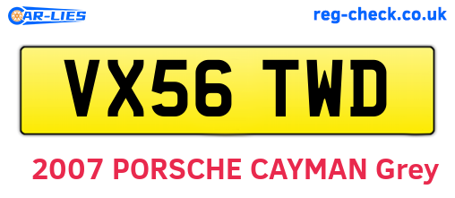VX56TWD are the vehicle registration plates.