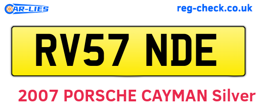RV57NDE are the vehicle registration plates.
