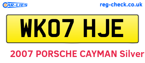 WK07HJE are the vehicle registration plates.