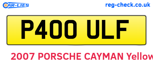 P400ULF are the vehicle registration plates.