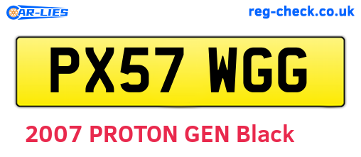PX57WGG are the vehicle registration plates.