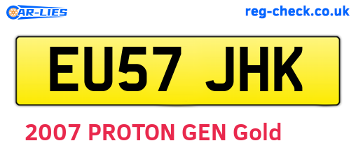 EU57JHK are the vehicle registration plates.