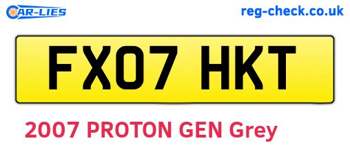 FX07HKT are the vehicle registration plates.