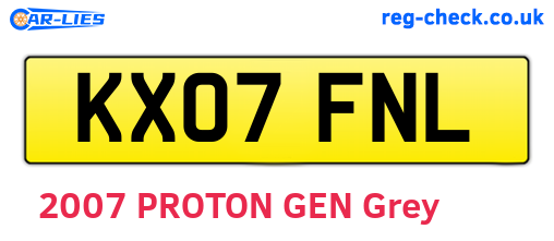 KX07FNL are the vehicle registration plates.