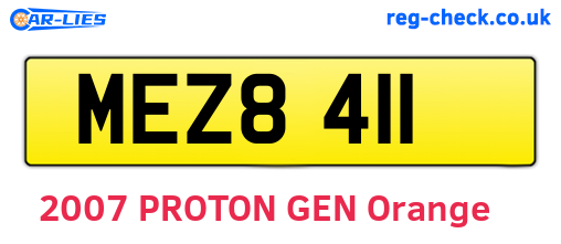 MEZ8411 are the vehicle registration plates.