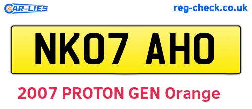 NK07AHO are the vehicle registration plates.