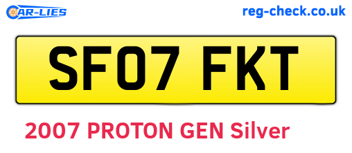 SF07FKT are the vehicle registration plates.