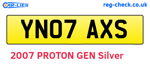 YN07AXS are the vehicle registration plates.