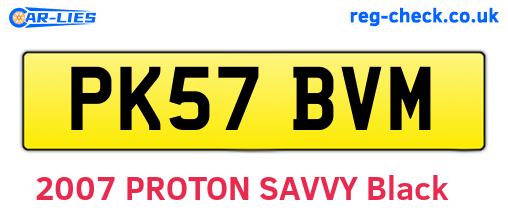 PK57BVM are the vehicle registration plates.