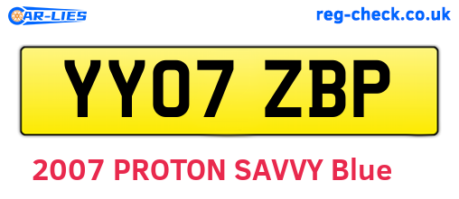 YY07ZBP are the vehicle registration plates.