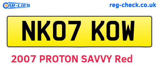 NK07KOW are the vehicle registration plates.