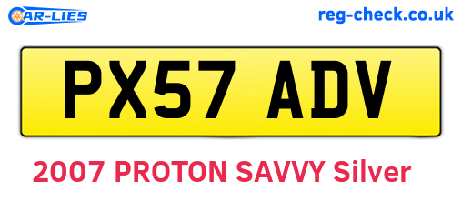 PX57ADV are the vehicle registration plates.