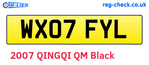 WX07FYL are the vehicle registration plates.