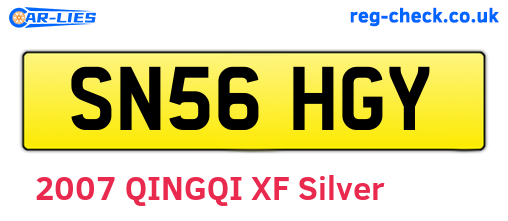 SN56HGY are the vehicle registration plates.