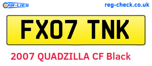 FX07TNK are the vehicle registration plates.
