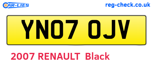 YN07OJV are the vehicle registration plates.