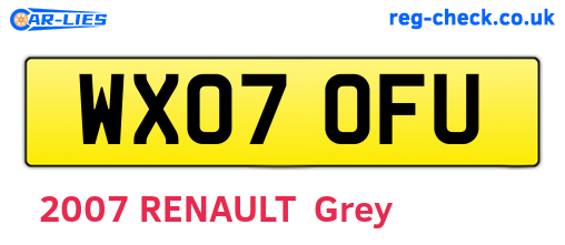 WX07OFU are the vehicle registration plates.