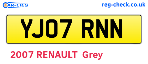YJ07RNN are the vehicle registration plates.