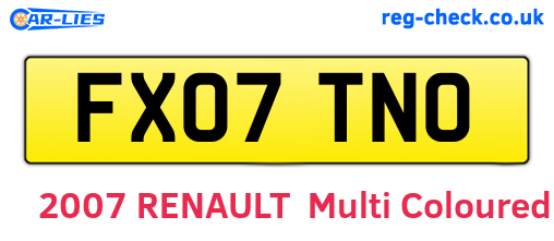 FX07TNO are the vehicle registration plates.