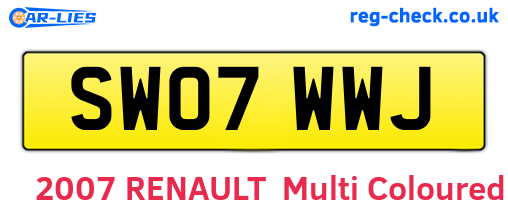SW07WWJ are the vehicle registration plates.