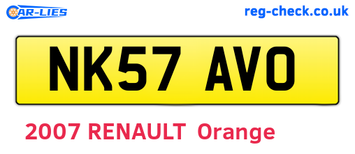 NK57AVO are the vehicle registration plates.