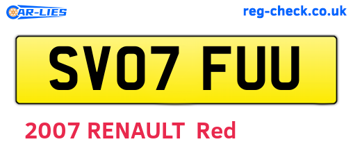 SV07FUU are the vehicle registration plates.