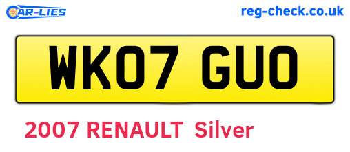 WK07GUO are the vehicle registration plates.
