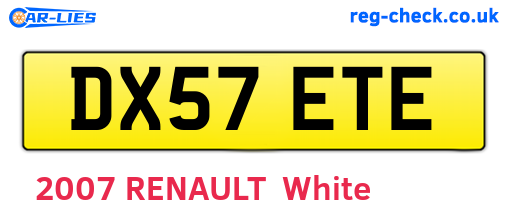 DX57ETE are the vehicle registration plates.