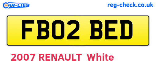FB02BED are the vehicle registration plates.