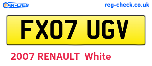FX07UGV are the vehicle registration plates.