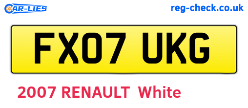 FX07UKG are the vehicle registration plates.
