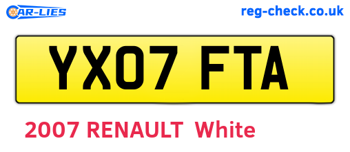 YX07FTA are the vehicle registration plates.