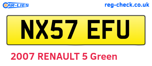 NX57EFU are the vehicle registration plates.