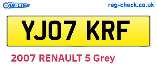 YJ07KRF are the vehicle registration plates.