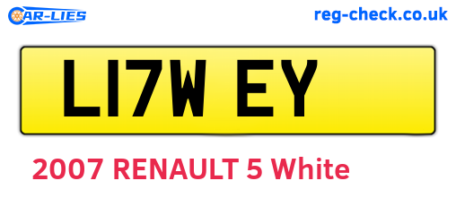 L17WEY are the vehicle registration plates.