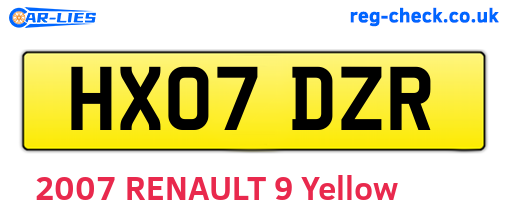 HX07DZR are the vehicle registration plates.