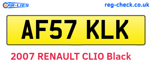 AF57KLK are the vehicle registration plates.