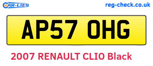 AP57OHG are the vehicle registration plates.