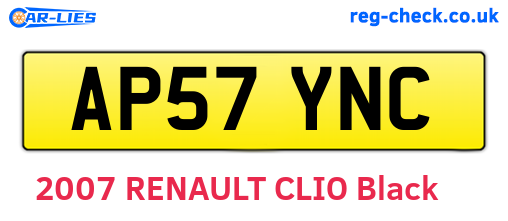 AP57YNC are the vehicle registration plates.
