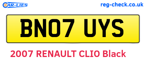 BN07UYS are the vehicle registration plates.