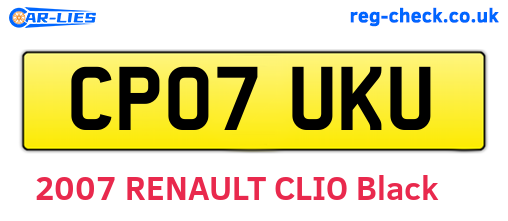 CP07UKU are the vehicle registration plates.