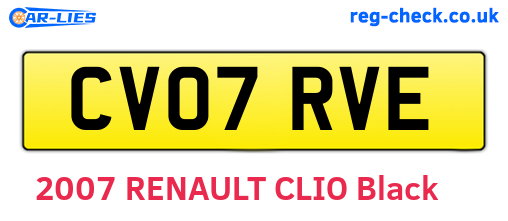 CV07RVE are the vehicle registration plates.