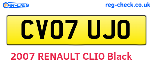 CV07UJO are the vehicle registration plates.