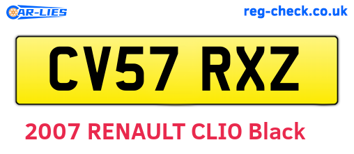 CV57RXZ are the vehicle registration plates.